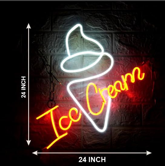 ネオンインテリアサイン　ICE CREAM Ice Cream Neon Sign - Ice Cream cone Neon Sign For Shop/Cafe